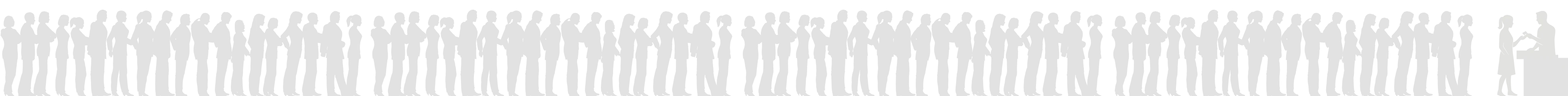 Decorative silhouette of organized customer queue flow