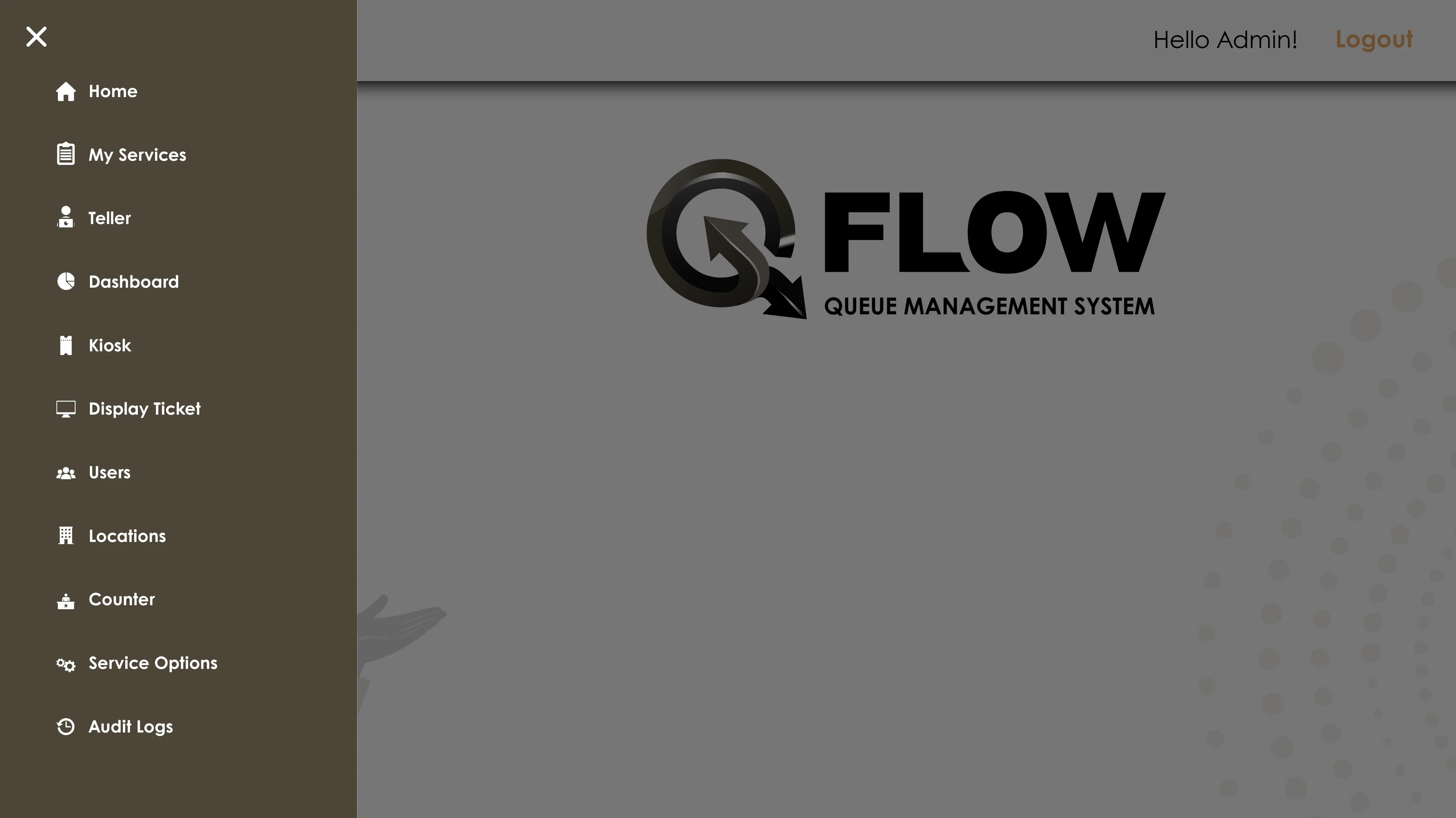 QFlow admin dashboard interface